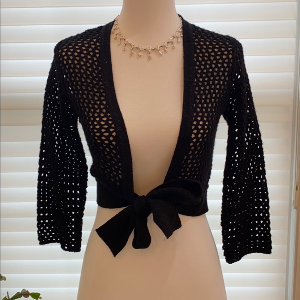Mandee’s cropped tie sweater